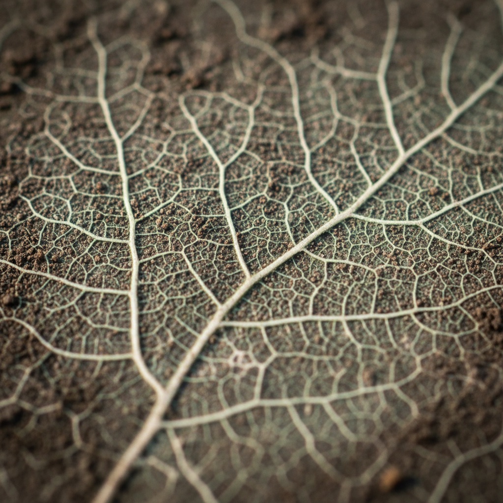 Organic leaf vein pattern evoking data connections and convergence